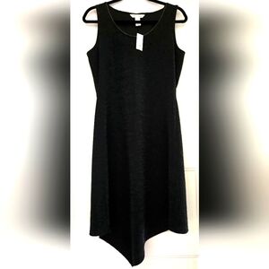 NWT White House Stylish Acemetrical Black Sleeveless Strechy Dress Size Small